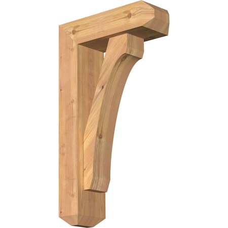 Ekena Millwork Legacy Craftsman Smooth Bracket w/ Offset Brace, Western Red Cedar, 5 1/2"W x 16"D x 28"H BKT0604X16X28LEC04SWR